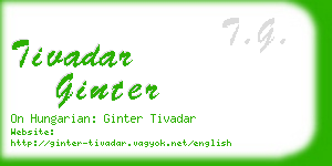 tivadar ginter business card